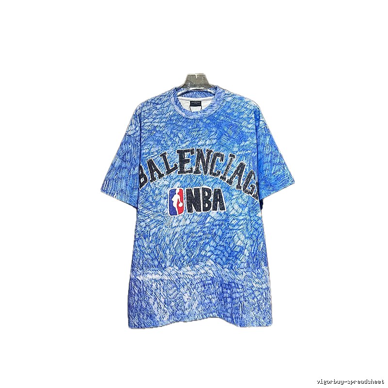Balenciaga NBA Co-branded Blue T-shirt