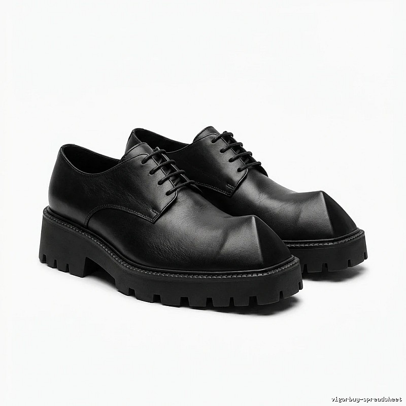Balenciaga pointed-toe dark leather shoes