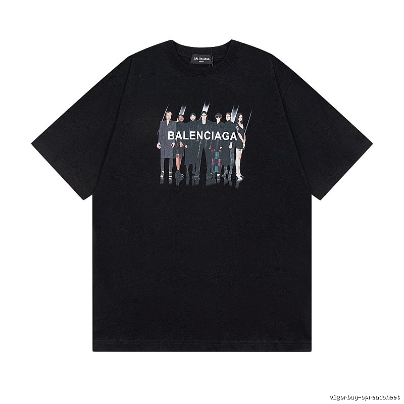 Balenciaga Portrait Print Trendy Black T-Shirt