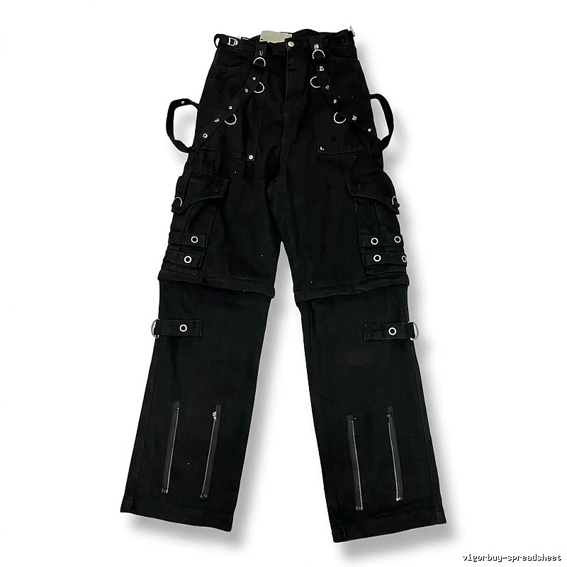 Balenciaga punk-style black cargo pants
