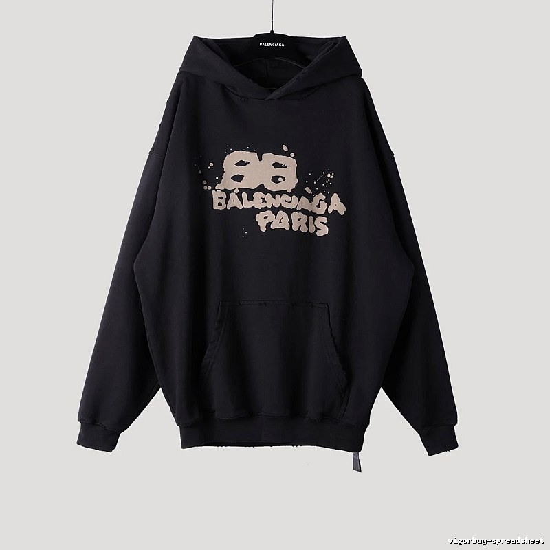 Balenciaga retro-style black hoodie