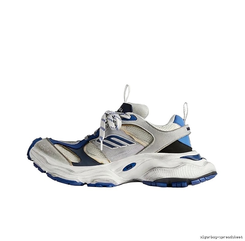 Balenciaga retro-style blue-gray sneakers