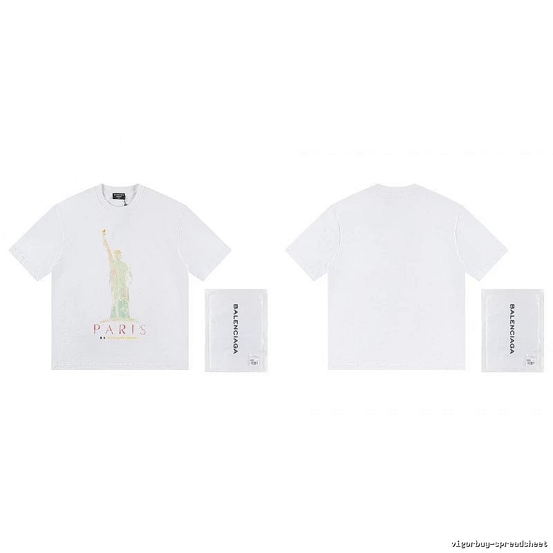 Balenciaga Trendy White T-shirt with Statue of Liberty Print