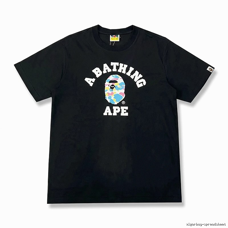 Bape Ape Camouflage Style Black T-shirt