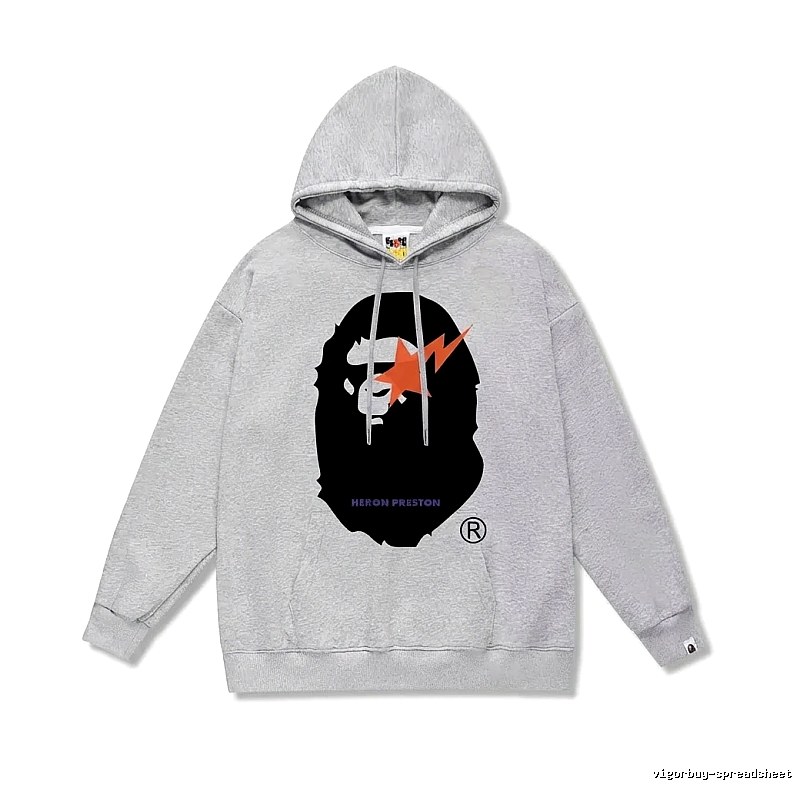 Bape Ape Head Grey Hoodie