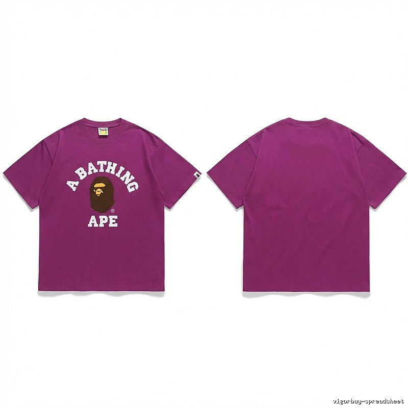 Bape Ape Head Purple Trendy T-shirt