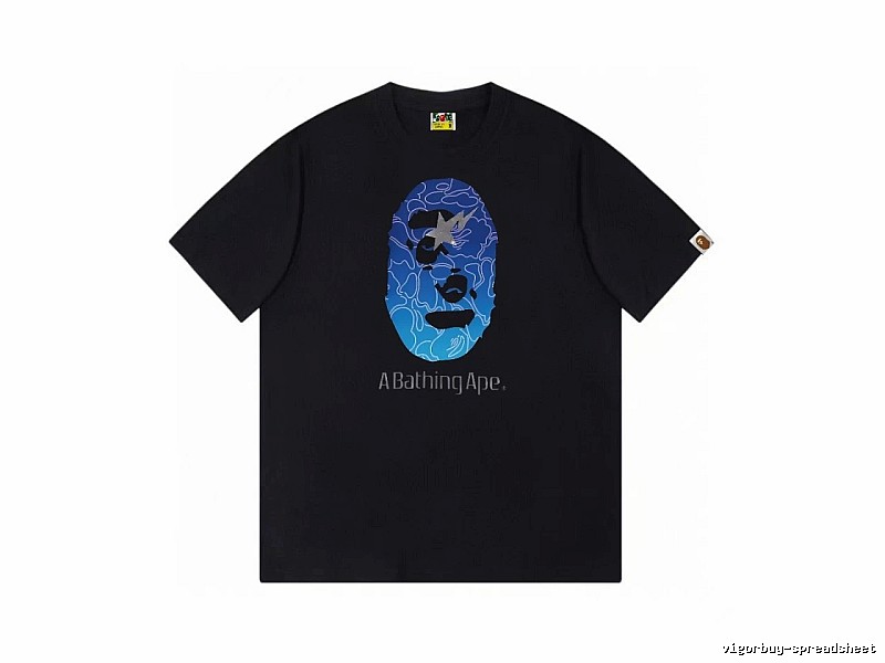 Bape Ape Head Trendy Cool Black T-shirt