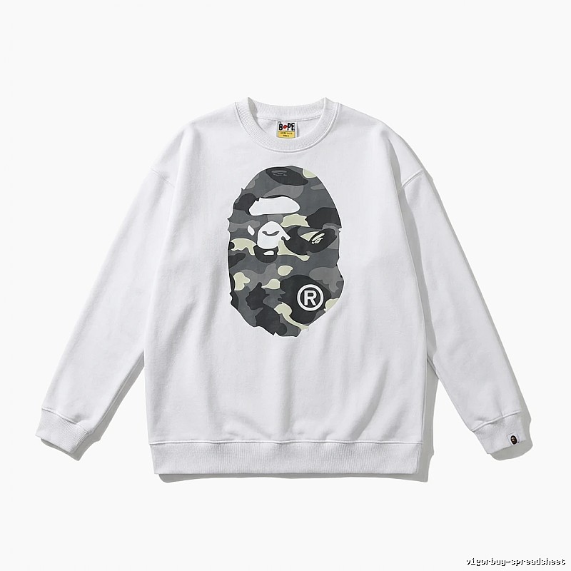 Bape Camouflage Ape Face White Sweatshirt