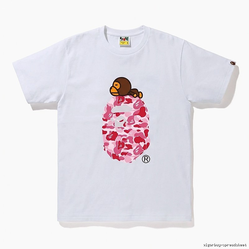 Bape camouflage cartoon-style white T-shirt