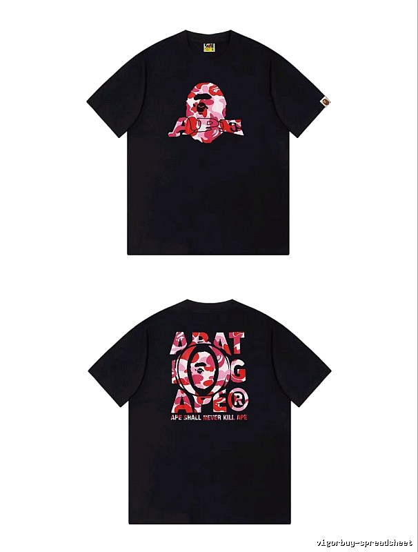 Bape camouflage-style black T-shirt