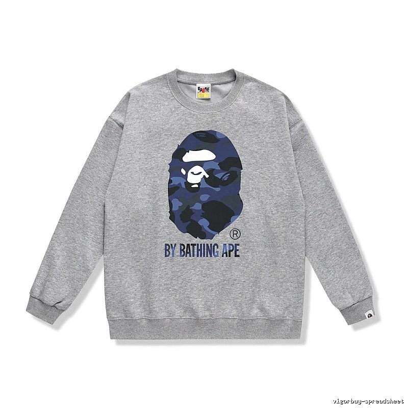 Bape camouflage-style gray sweatshirt