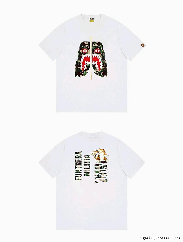 Bape camouflage-style white T-shirt