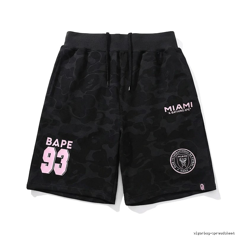 Bape camouflage trendy black shorts