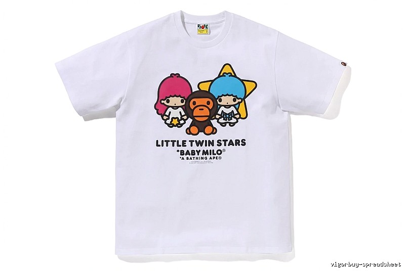 Bape cartoon and childlike white T-shirt