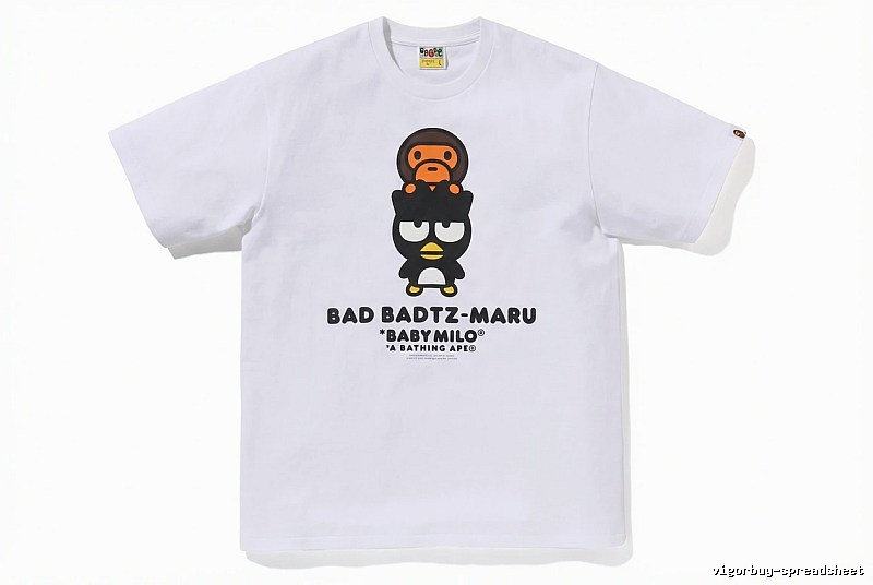Bape cartoon - printed white T - shirt