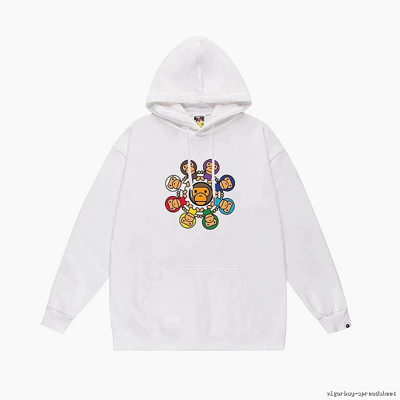 Bape cartoon trendy brand white sweatshirt