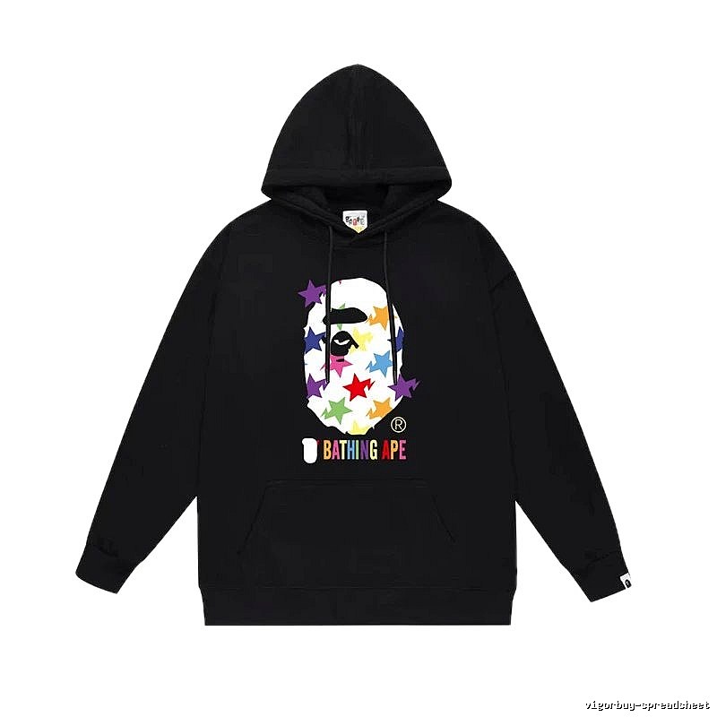 Bape Colorful Alien Style Black Hoodie