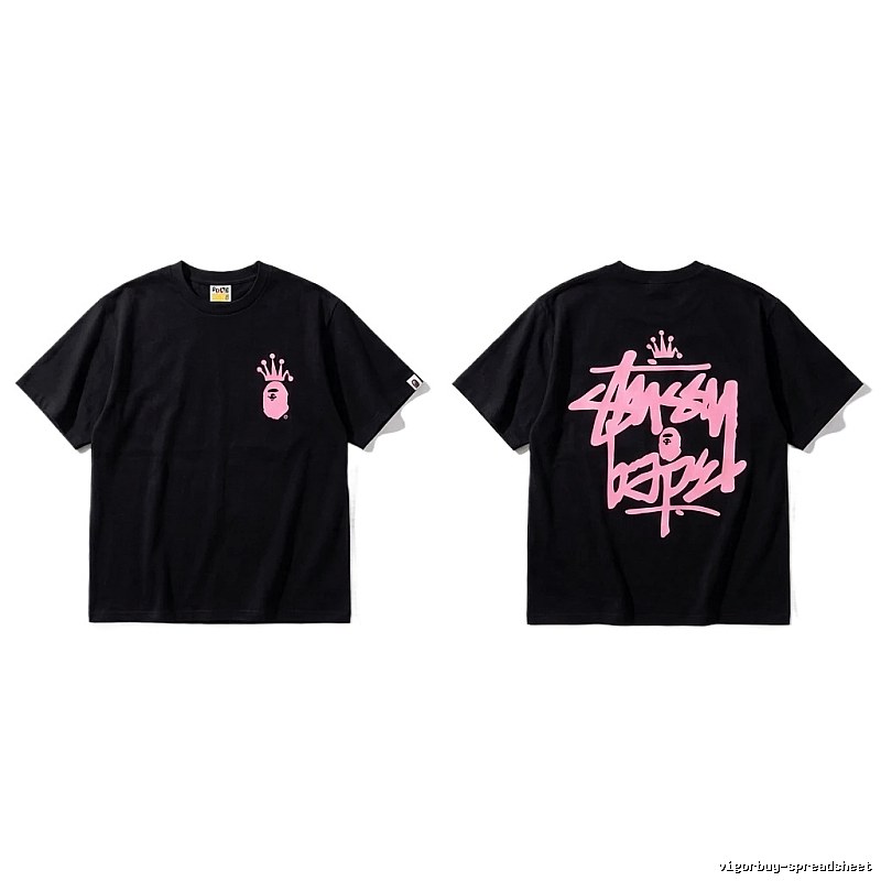 Bape Crown Graffiti Style Black T-shirt