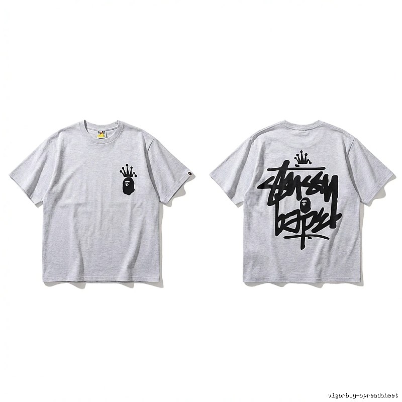 Bape Crown Trendy and Cool Style White T-shirt