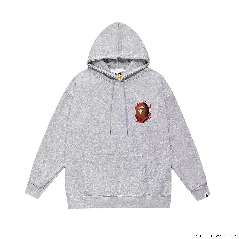 Bape Flame Ape Grey Hoodie