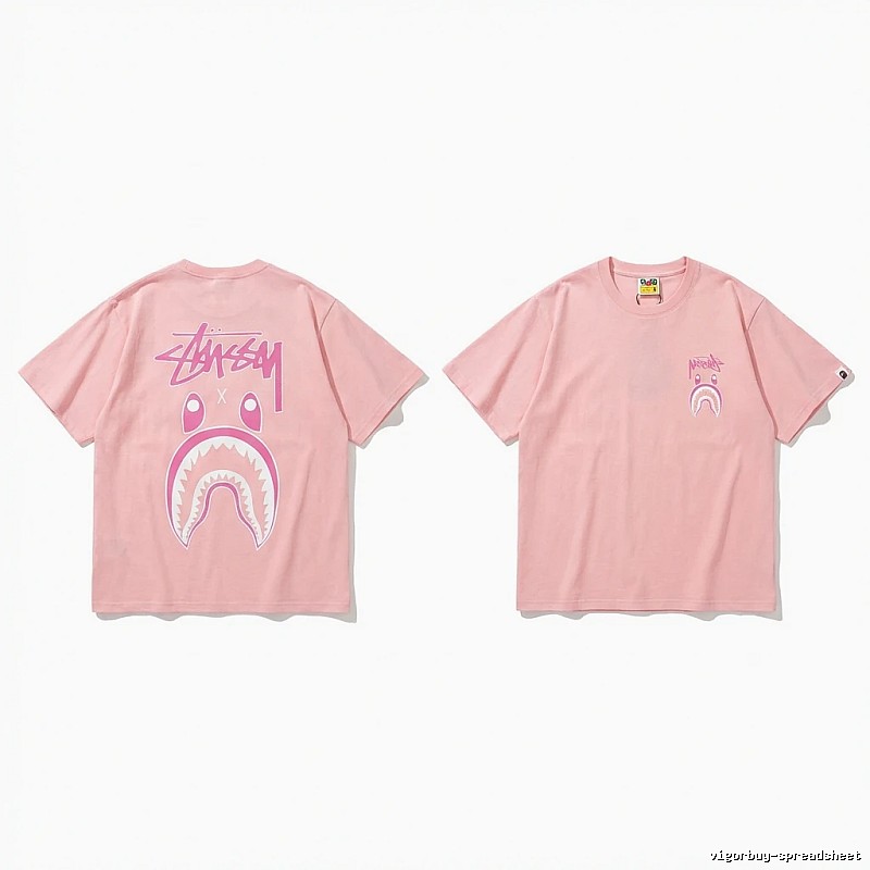 Bape Shark Co-branded Pink T-shirt