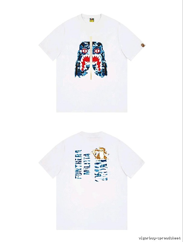 Bape Shark Print White T-shirt