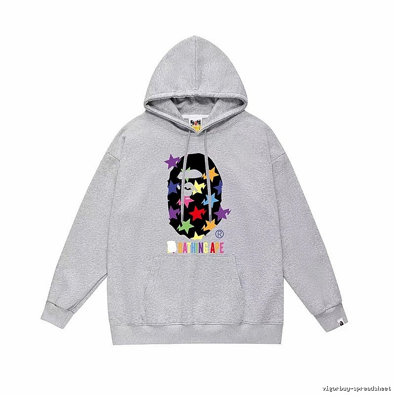 Bape star - printed grey hoodie