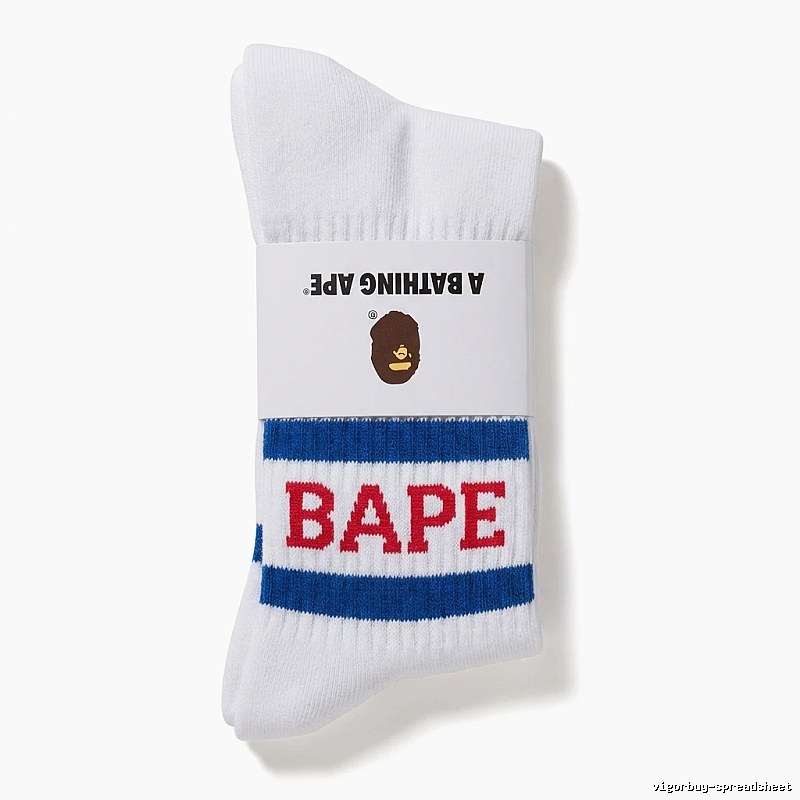 Bape striped trendy white socks