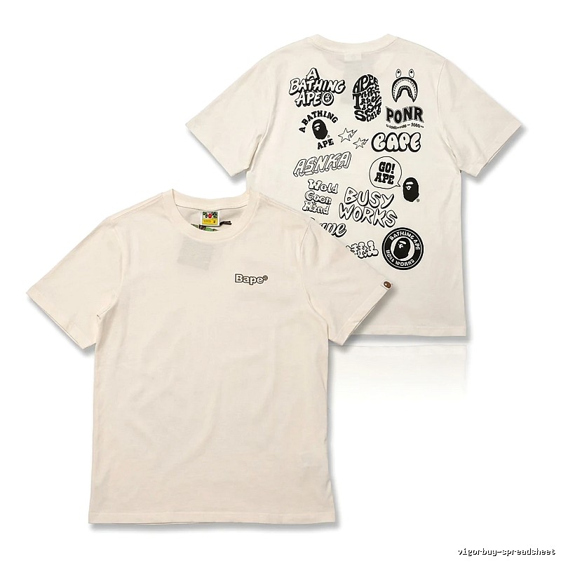 Bape trendy style white T-shirt