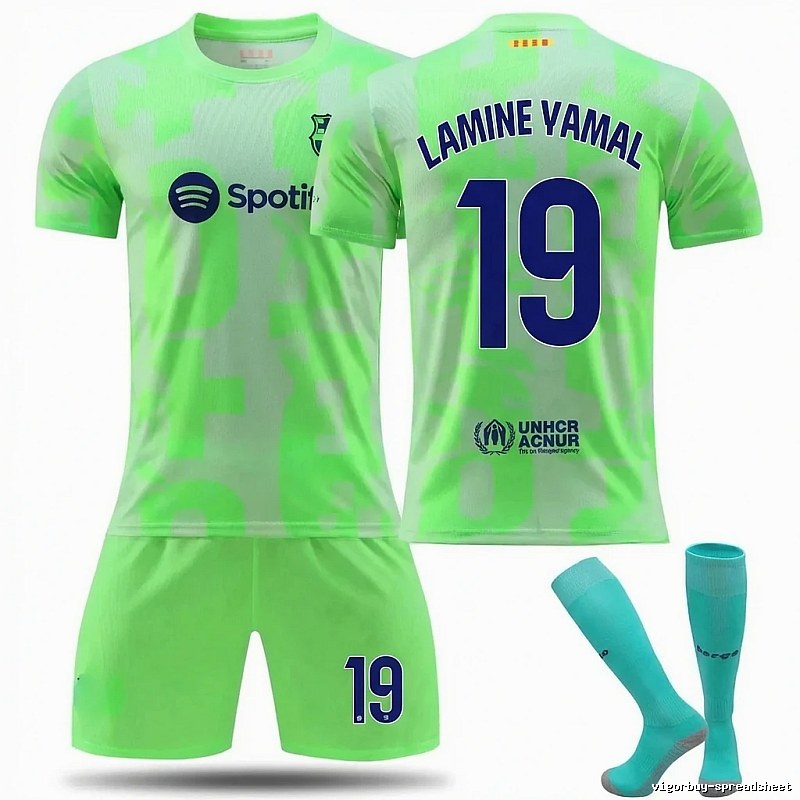 Barcelona No. 19 fluorescent green jersey