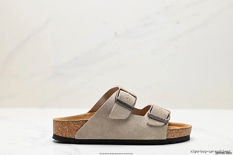 BIRKENSTOCK Double-Buckle Casual Sand-colored Slide Slippers
