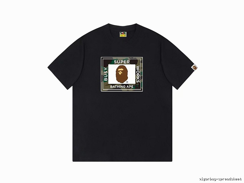 Black T-shirt with Bape ape head print