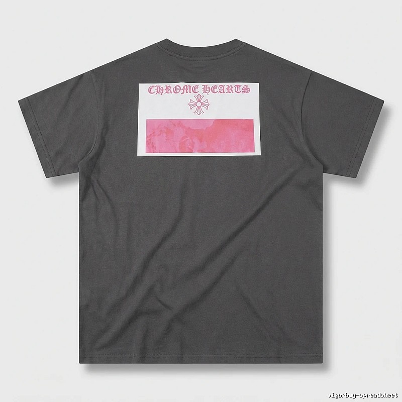 Black T-shirt with Chrome Hearts print style