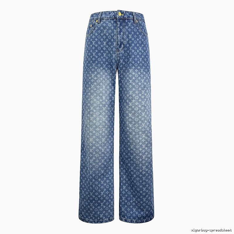 Blue Monogram Knit Pants by CELINE