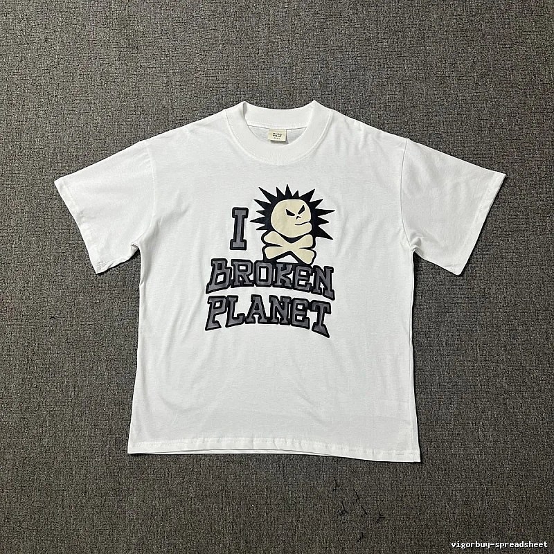 Broken Planet Classic Graphic T-shirt White Cotton Bold for Daily Styling