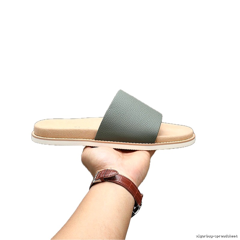Brunello Cucinelli Casual Grey-green Slide Sandals