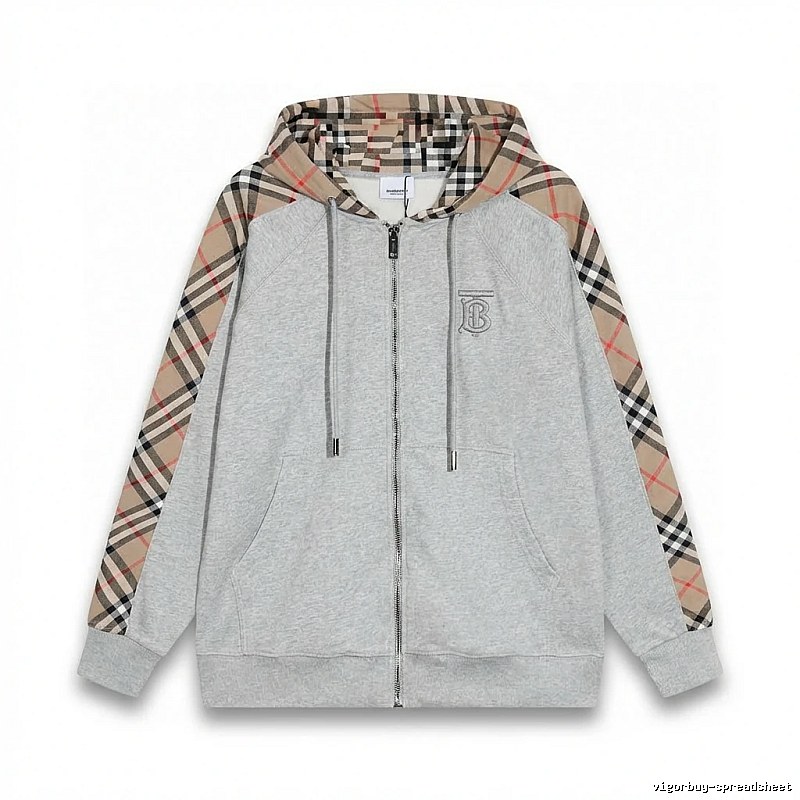 Burberry checkered casual style grey coat