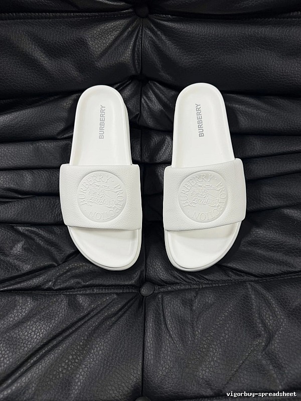 Burberry Embossed Warhorse Minimalist Style White Slides