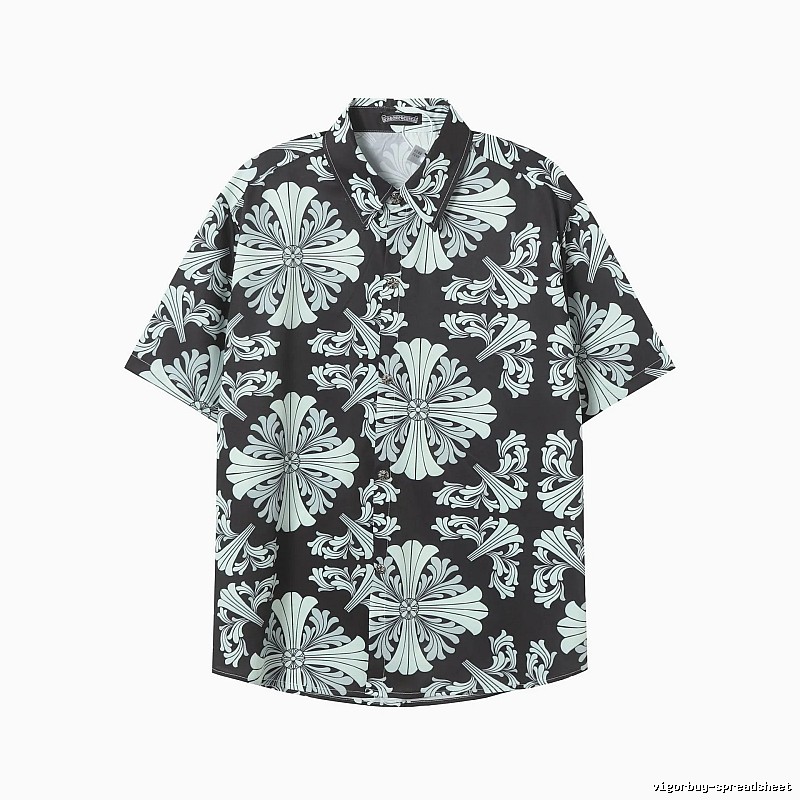 Button-Shirt Styling Black Floral Button Shirt Streetwear Look