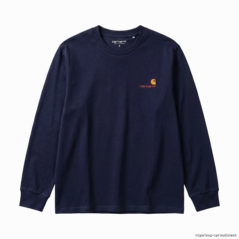 Carhartt basic simple style navy long-sleeve