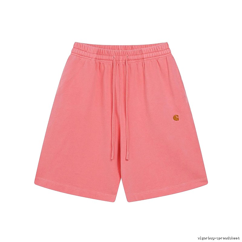 Carhartt WIP Embroidered Casual Style Pink Drawstring Shorts