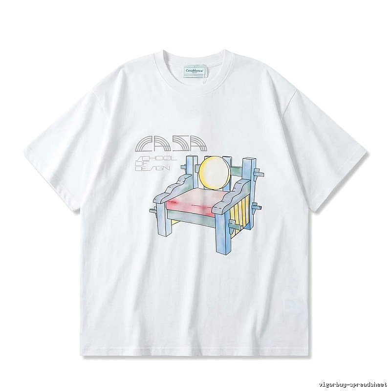 Casablanca cartoon-style white T-shirt
