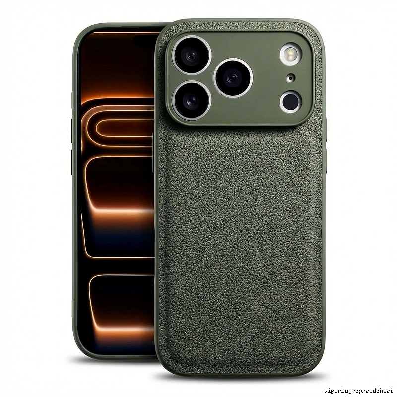 CASETiFY Leather Style Olive Green iPhone Case
