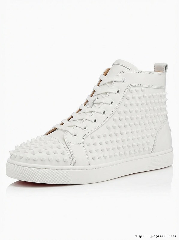 Christian Louboutin rivet trendy and cool white shoes