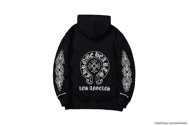 Chrome Hearts 2088-26 Black Cross Graphic Hoodie Streetwear Look