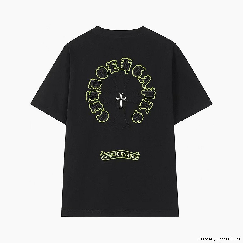 Chrome Hearts Cross Embroidered Street Style Black T-Shirt