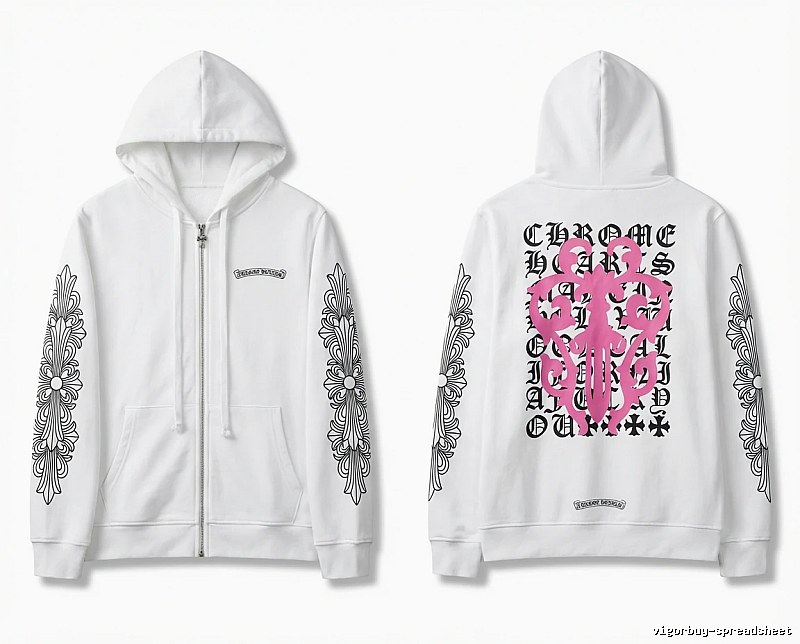 Chrome Hearts Cross Flower Trendy and Cool Style White Sweatshirt