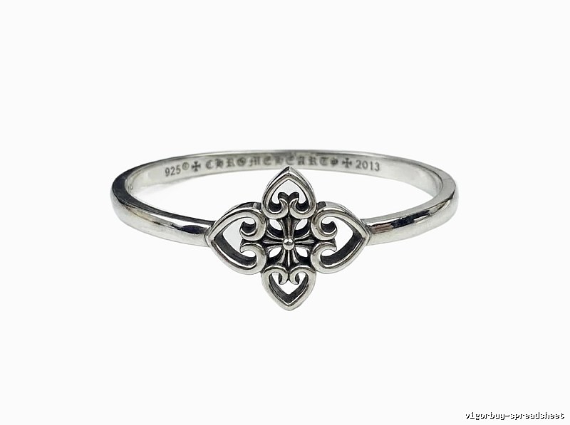 Chrome Hearts Cross Flower Vintage Silver Ring