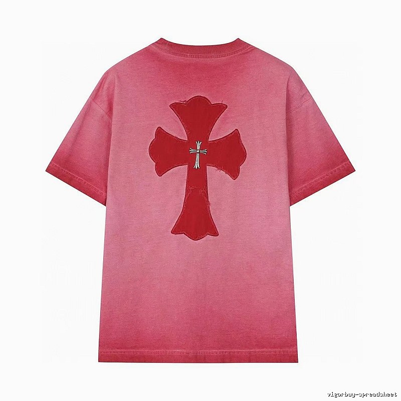 Chrome Hearts Cross Patch Street Style Pink T-Shirt
