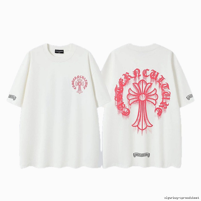 Chrome Hearts Cross Print Street Style Off-white T-Shirt